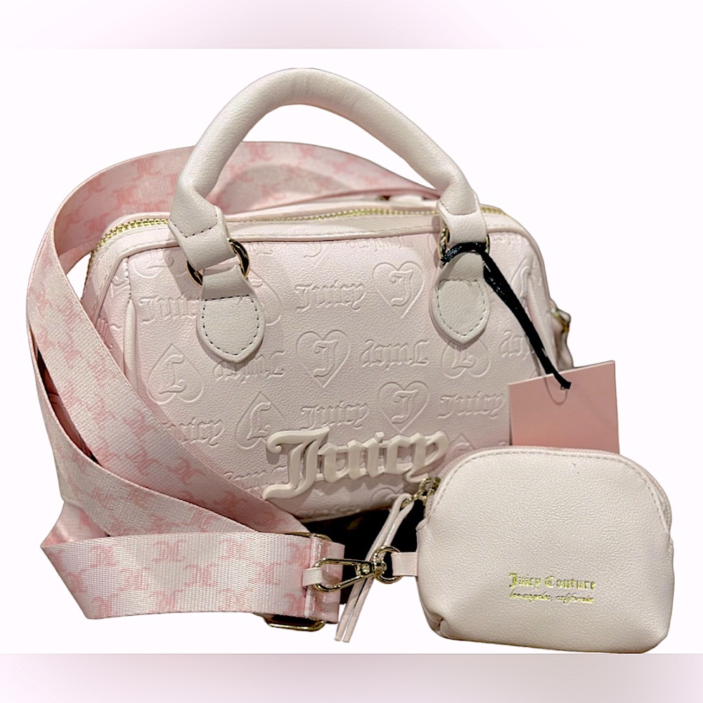 Juicy Couture Semi Charmed Satchel Small Crossbody Bag - Powder Blush Pink
